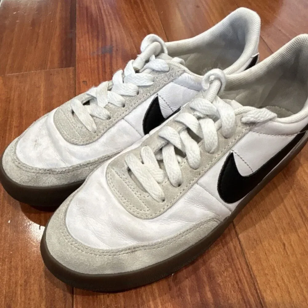 Nike Kids Dunk White Black Gray Colorblock Low Top Leather Sneakers Sz 3.5Y